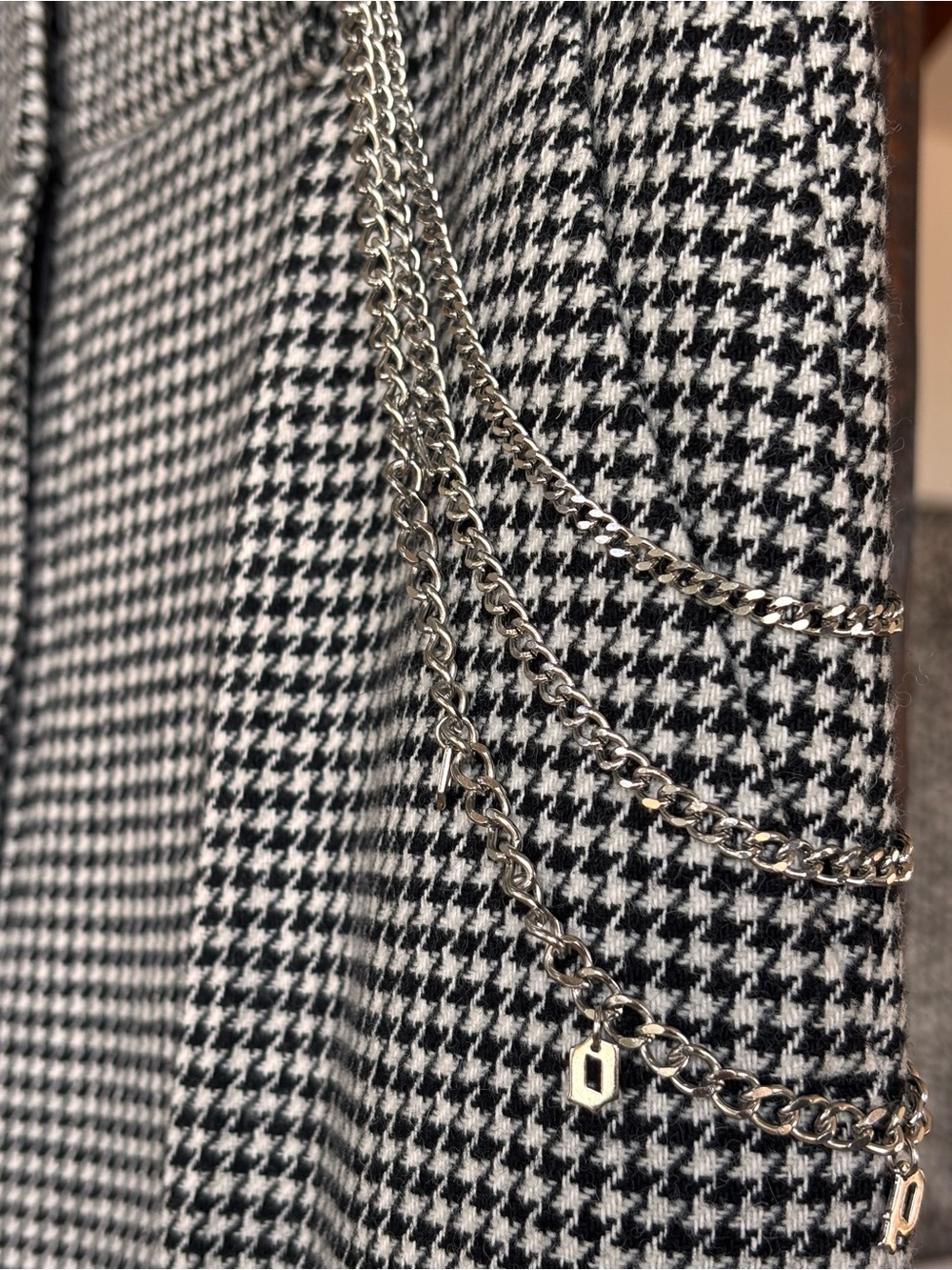 THE KOOPLES French Luxury Paris Houndstooth Chain Detail Trousers — NWT - Picture 10 of 16